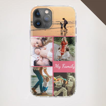 Personalised iPhone MagSafe Gel Case with Pink Borders, 5 Images Upload