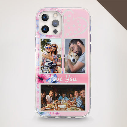 Personalised iPhone MagSafe Gel Case with Pink Butterfly Collage, 1 to 4 Image Upload