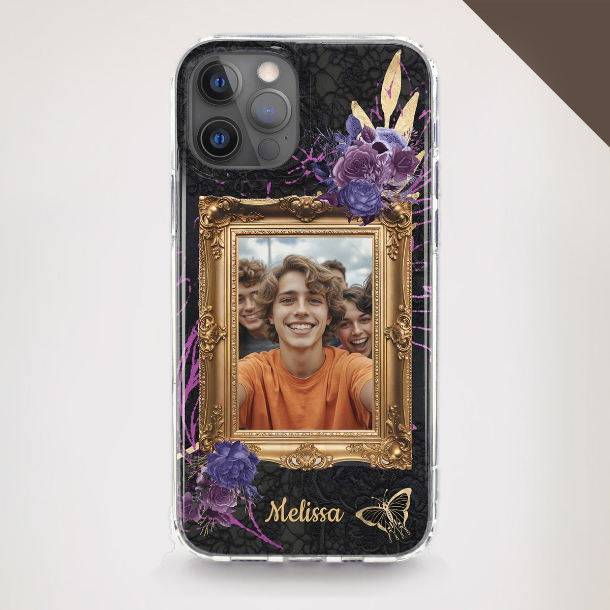 Gothic Purple Rose phone case with up to 1 photo upload