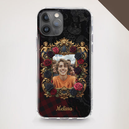 Gothic Red Rose phone case with up to 1 photo upload