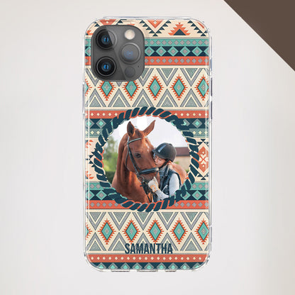Personalised iPhone MagSafe Gel Case with Rope Tribal Print, 1 Image Upload