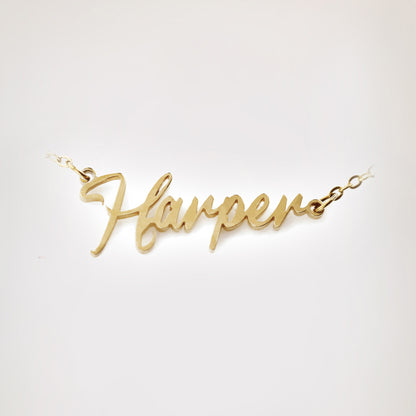 18k gold plated necklace with customisable name