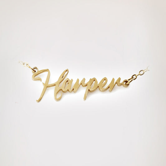 18k gold plated necklace with customisable name