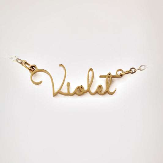 18k gold plated necklace with customisable name