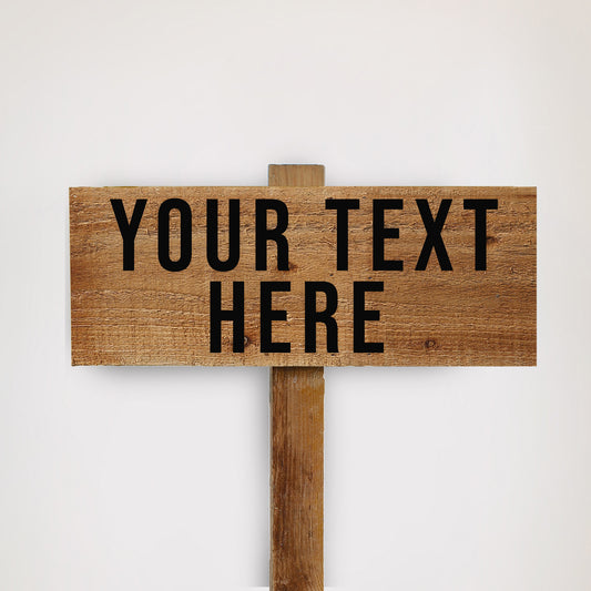 Personalised Wooden Board Rectangular Garden Sign Customised With Text
