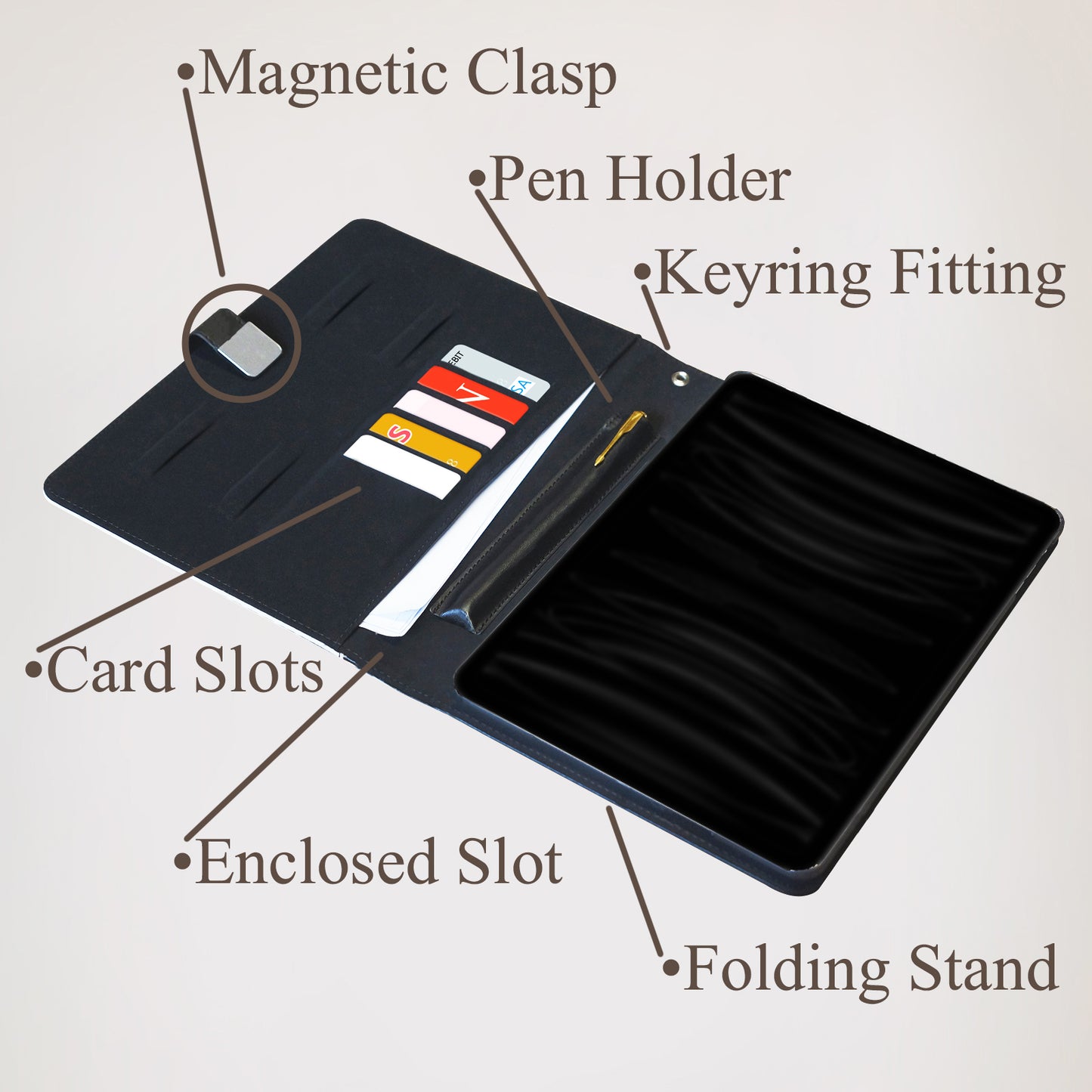 Personalised iPad Leather Wallet Case