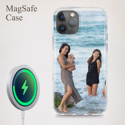 Personalised iPhone MagSafe Gel Case with Pink Butterfly Collage, 1 to 4 Image Upload