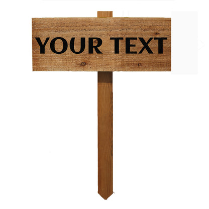 Personalised Wooden Board Garden Sign Customised With Text